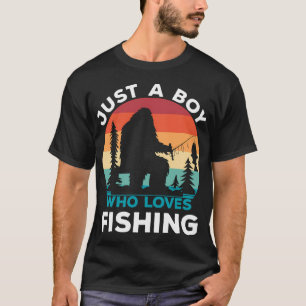 T-shirt Juste un garçon qui aime la pêche drôle pêcheur Bi