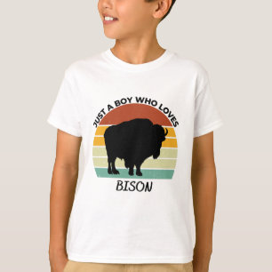 T-shirt Juste un garçon qui aime le bison