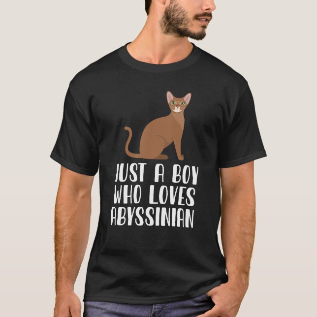T-shirt Juste un garçon qui aime le chat abyssinien (Devant)