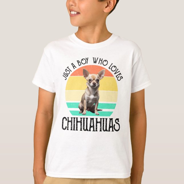 T-shirt Juste un garçon qui aime le Chihuahuas (Devant)