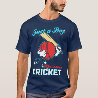 T-shirt Juste un garçon qui aime le cricket