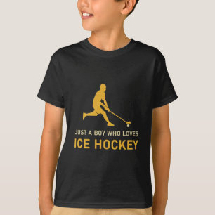 T-shirt Juste un garçon qui aime le hockey sur glace