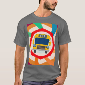 T-shirt Juste Un Garçon Qui Aime L'École Bus Design Coloré