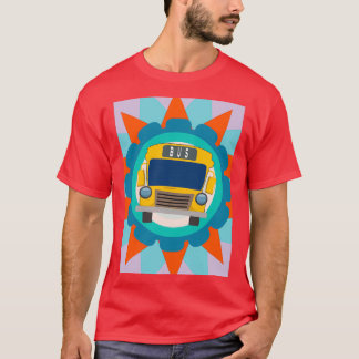 T-shirt Juste Un Garçon Qui Aime L'École Bus Design Coloré