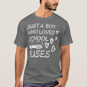T-shirt Juste un garçon qui aime les autobus scolaires mei
