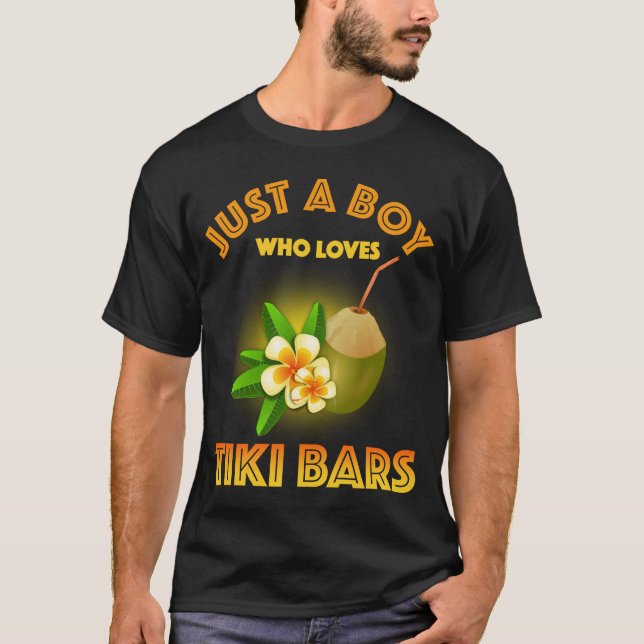 T-shirt Juste Un Garçon Qui Aime Les Bars Tiki (Devant)