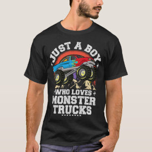 T-shirt Juste Un Garçon Qui Aime Les Camions Monster Pour 