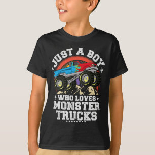 T-shirt Juste Un Garçon Qui Aime Les Camions Monster Pour 