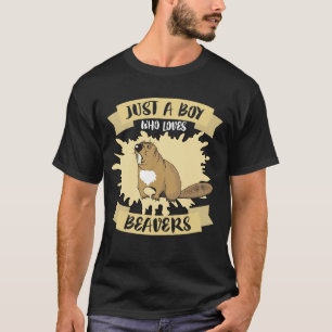 T-shirt Juste un garçon qui aime les castors