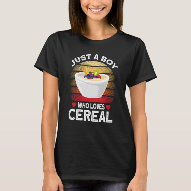 T-shirt Juste un garçon qui aime les céréales (Devant)
