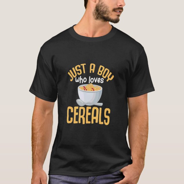 T-shirt Juste Un Garçon Qui Aime Les Céréales Petit Déjeun (Devant)