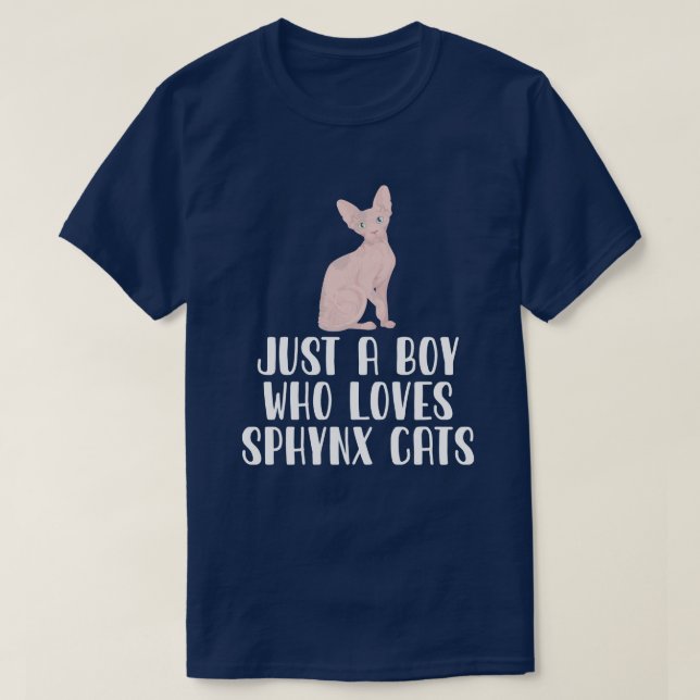 T-shirt Juste Un Garçon Qui Aime Les Chats Sphynx (Design devant)