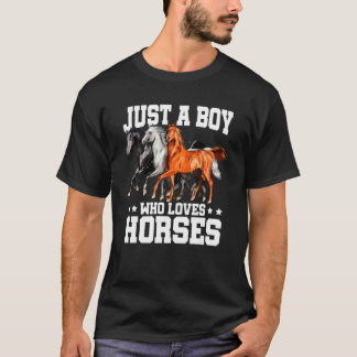 T-shirt Juste Un Garçon Qui Aime Les Chevaux Hommes Équita