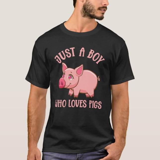T-shirt Juste Un Garçon Qui Aime Les Cochons Ferme Piglet (Devant)