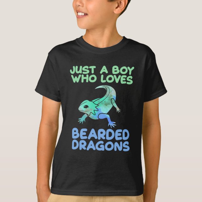 T-shirt Juste Un Garçon Qui Aime Les Dragons Lizard À Port (Devant)
