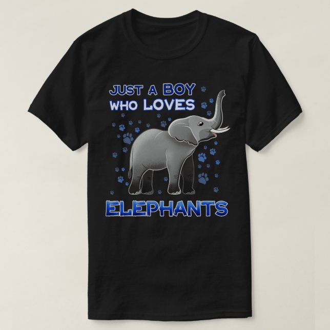 T-shirt Juste un garçon qui aime les éléphants (Design devant)