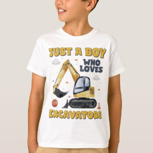 T-shirt Juste Un Garçon Qui Aime Les Excavateurs Construct