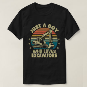 T-shirt Juste Un Garçon Qui Aime Les Excavateurs Construct