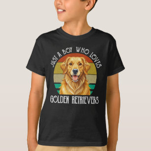 T-shirt Juste un garçon qui aime les Golden Retrievers