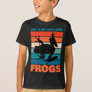 T-shirt Juste un garçon qui aime les grenouilles - Retro A