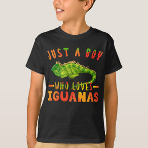 T-shirt Juste Un Garçon Qui Aime Les Iguanas Lizard Repti