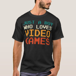 T-shirt Juste un garçon qui aime les jeux vidéo Joueur Rét