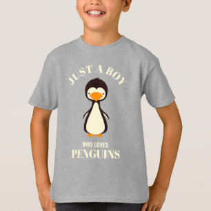 T-shirt Juste un garçon qui aime les pingouins