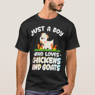 T-shirt Juste un garçon qui aime les poules et les chèvres