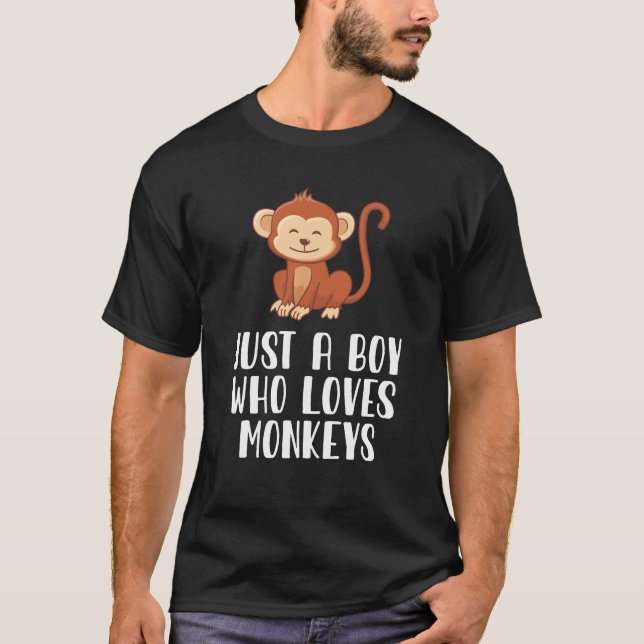 T-shirt Juste Un Garçon Qui Aime Les Singes (Devant)