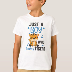T-shirt Juste un garçon qui aime les tigres doux animaux t