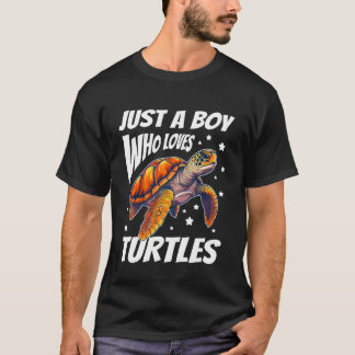 T-shirt Juste un garçon qui aime les tortues Enfants garço