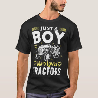 T-shirt Juste un garçon qui aime les tracteurs