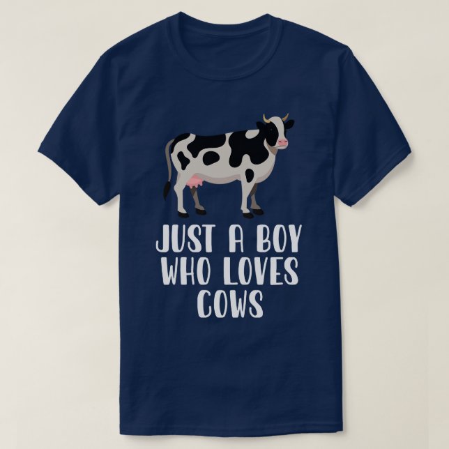 T-shirt Juste un garçon qui aime les vaches 1 (Design devant)