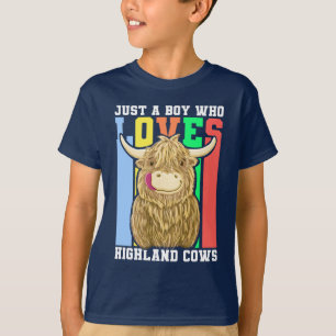 T-shirt Juste un garçon qui aime les vaches écossaises des