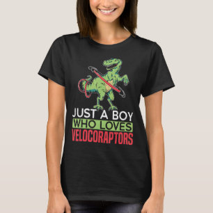T-shirt Juste un garçon qui aime les vélocirapteurs paléon