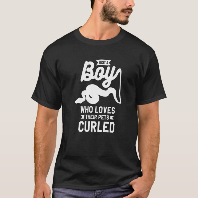 T-shirt Juste Un Garçon Qui Aime Leurs Animaux Curled Ball (Devant)
