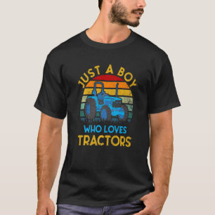 T-shirt Juste un garçon qui aime Tracteurs Anniversaire de