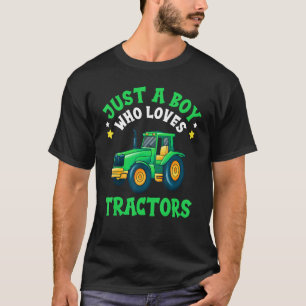 T-shirt Juste un garçon qui aime Tracteurs Enfants ferme p