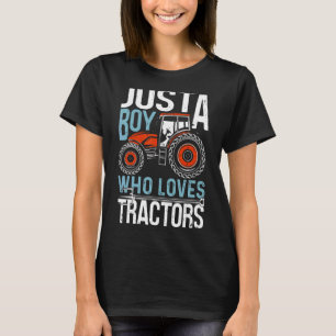 T-shirt Juste un garçon qui aime Tracteurs Farmer & Tracto