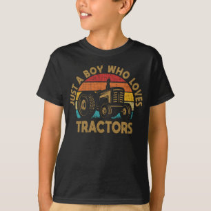 T-shirt Juste un garçon qui aime Tracteurs Funny Boys Kids