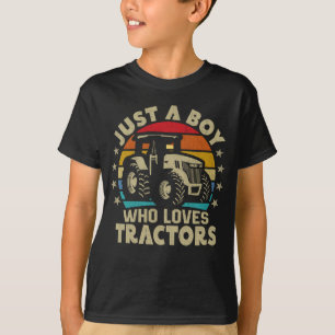 T-shirt Juste un garçon qui aime Tracteurs Funny Boys Kids