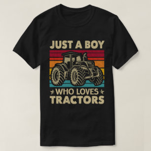 T-shirt Juste un garçon qui aime Tracteurs Funny Boys Kids