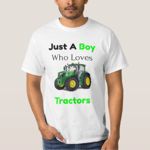 T-shirt Juste un garçon qui aime Tracteurs Green Farm Trac