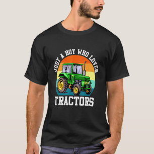 T-shirt Juste Un Garçon Qui Aime Tracteurs Mignons Tractor