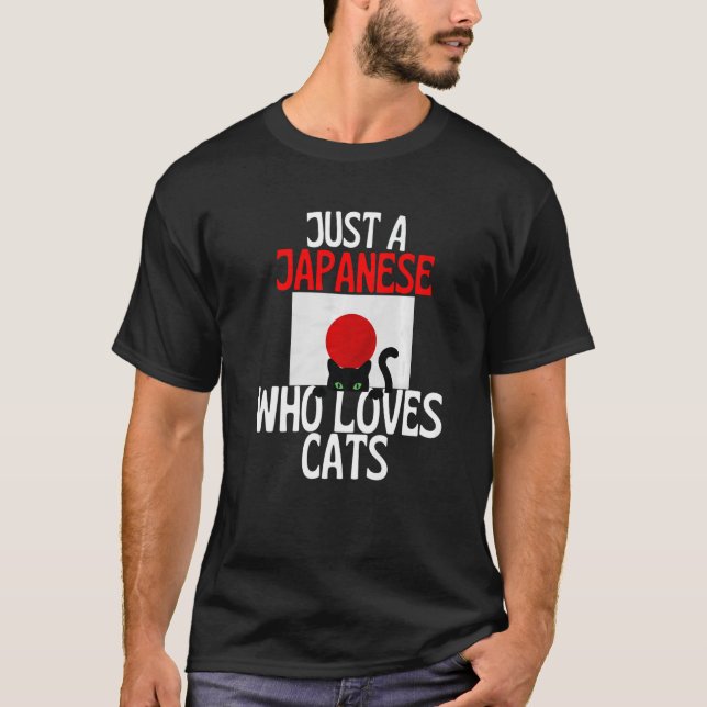 T-shirt Juste un Japonais qui aime les chats pour tout le  (Devant)