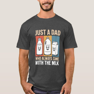 T-shirt Juste un Papa Lait Rétro Vintage Drôle Fête des Pè