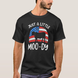 T-shirt Juste Un Petit Moody American Cow Moo Patriotique
