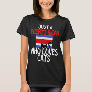 T-shirt Juste un Portoricain qui aime les chats pour tous 