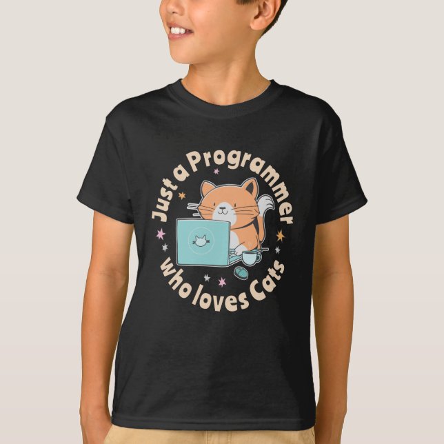 T-shirt Juste un programmeur qui aime les chats (Devant)