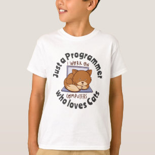 T-shirt Juste un programmeur qui aime les chats